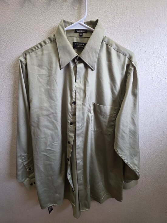 Essante Other - Essante Men's Button Down Long Sleeve Dress Shirt Green